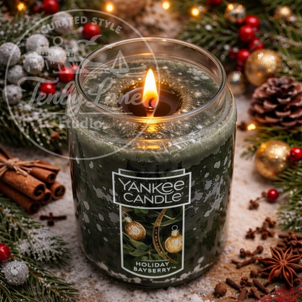Yankee Candle Holiday Bayberry 22oz Large Jar Fir‎ Needles Pine Clove Cedarwood